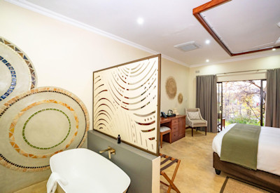Insika Lodge Signature Room waterhole stream views private veranda Victoria Falls Zimbabwe