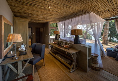 Little Ruckomechi Camp large open tented suite private verandah Zambezi River Zimbabwe