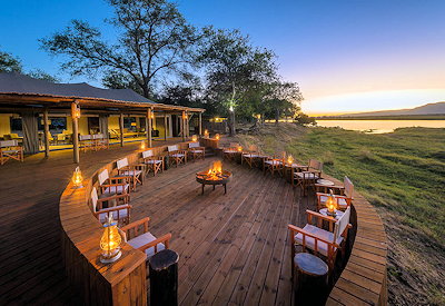 Ruckomechi Camp outdoor Zambezi River viewing deck Great Rift Valley Escarpment Zimbabwe