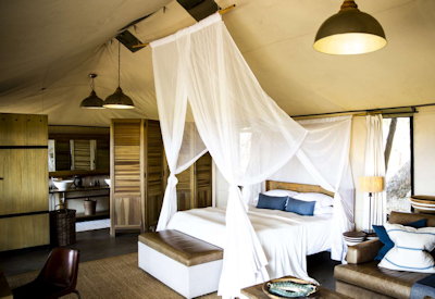 Ruckomechi Camp tented safari suite private deck Zambezi River Mana Pools Zimbabwe