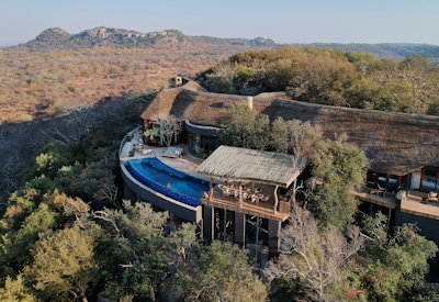 Singita Malilangwe House views Malilangwe Dam Wildlife Reserve Gonarezhou Zimbabwe
