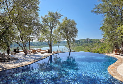 Singita Pamushana Lodge two swimming pools Malilangwe Wildlife Reserve Zimbabwe