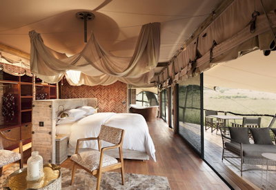 Somalisa Acacia Camp large luxury tented suite private viewing deck Hwange Zimbabwe