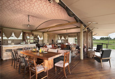 Somalisa Camp indoor outdoor dining area Hwange National Park Zimbabwe