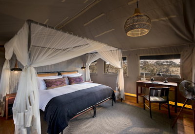Somalisa Expeditions Camp Meru-style tented suite viewing deck Hwange National Park Zimbabwe