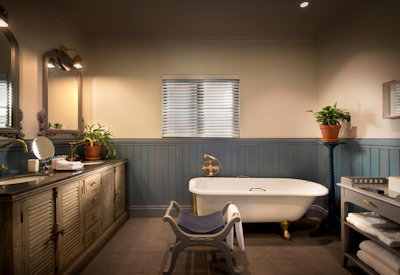 Stanley Livingstone Boutique Hotel en-suite bathroom freestanding bath furnished terrace