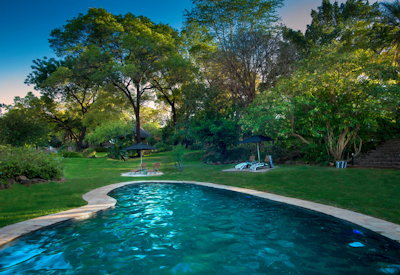 Stanley Livingstone Boutique Hotel large garden swimming pool Victoria Falls Zimbabwe