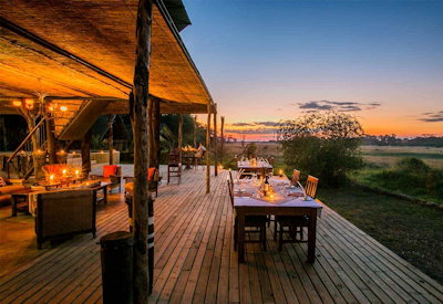 The Hide Hwange central guest area firepit swimming pool WiFi library Zimbabwe