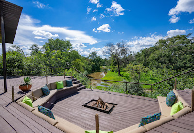 The Wallow Lodge firepit elevated vantage point Masuwe River Victoria Falls Zimbabwe