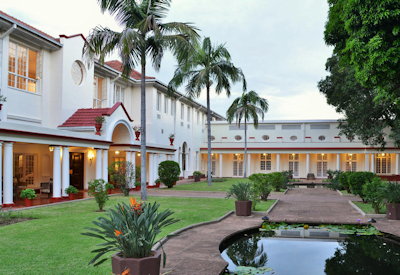Victoria Falls Hotel historic 1904 Victorian courtyard charm grand old lady Zimbabwe