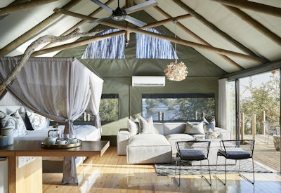 Victoria Falls River Lodge ultimate luxury tented suite private deck Zambezi Zimbabwe