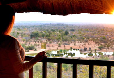Victoria Falls Safari Lodge Boma MaKuwa-Kuwa dining African sunset Zimbabwe