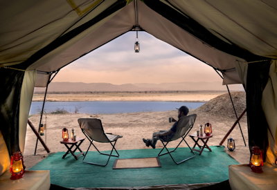 Zambezi Expeditions Camp private verandah firepit sundowners Mana Pools Zimbabwe