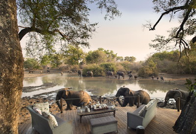 Kanga Camp armchair safari Kanga Pan waterhole Mana Pools Adventure Safari Zimbabwe